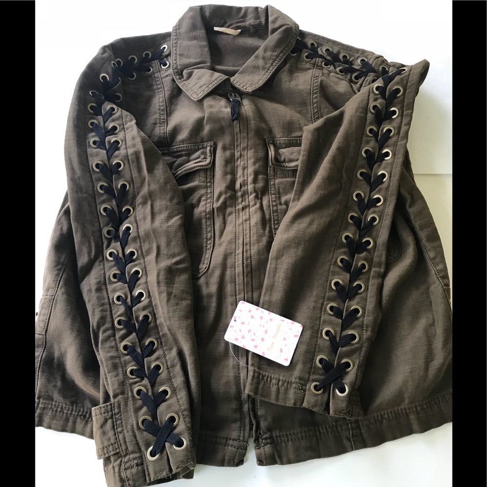 Free People Faye Military Jacket- Moss Color - Picture 6 of 8